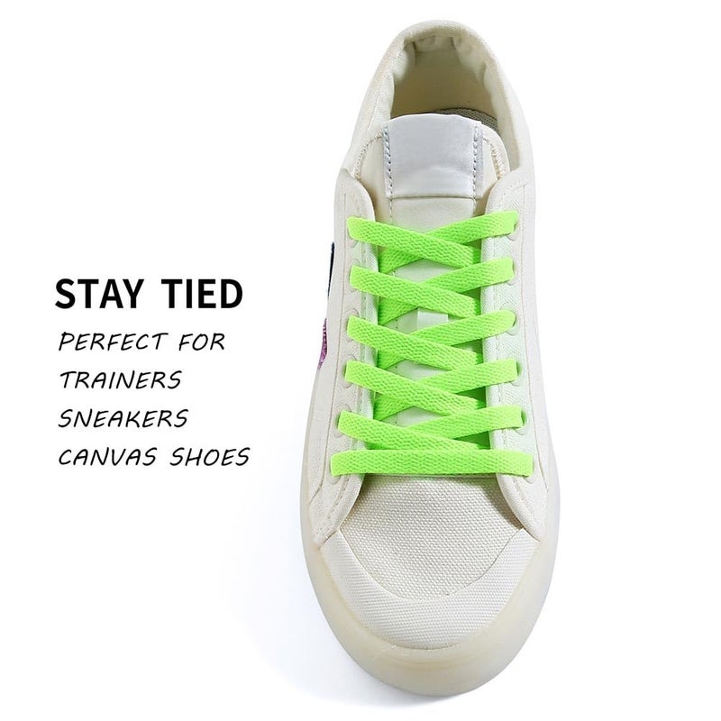 VSUDO 24" Flat Neon Green Shoe Laces for Kids Sneakers, Short Shoelaces for Sneakers, Replacements Shoe Strings for Women or Men (1 Pair-Neon Green-60CM) - Image 3